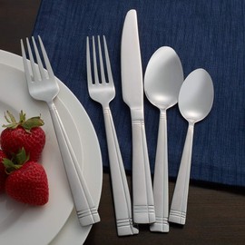 Pfaltzgraff Dawson Frost 20-Piece Stainless Steel Flatware Set, Service for 4