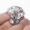 NSBELL 26PCS Clear Crystal Drawer Knobs, 24mm Diamond-Shaped Acrylic Cabinet