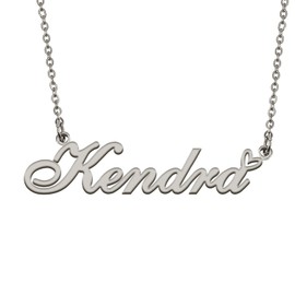HUAN XUN Customized Stainless Steel Kids Name Pendant Necklace Gifts for Mum New Mom Kendra