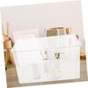 KOMBIUDA Clear Desktop Storage Box with Lid Transparent Multi-purpose Organizer