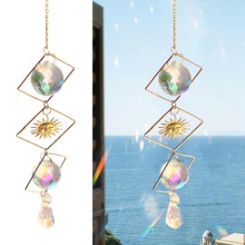 Crystal Sun Catcher, Suncatcher Window, Hanging Suncatcher Crystal, Light Catcher Window for Garden and Home, Charming Natural Light, Beautiful Interior Decoration, 42 cm Length