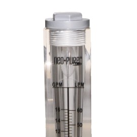 Neo-Pure Adjustable Panel Mount Water Flowmeter with 2 to 10 GPM Flow Range, 3/4" MNPT Male Connections – Reliable Inline Flow Measurement for RO and Filtration Systems – Single Unit