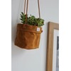 Concept Casa Waxed Canvas Handmade Hanging Planter 6" Dijon Yellow