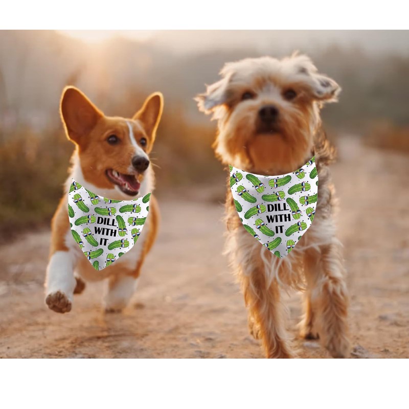 JXGZSO 1 Piece Dill with It Triangle Dog Bandana Pickle