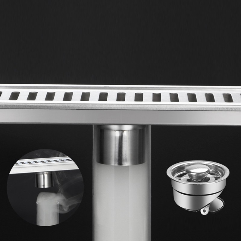 Shower Drain Long Stainless Steel Deodorant Removable Floor Drain for