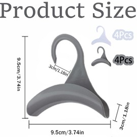 8Pcs Purse Bag Hanger Hook Black Acrylic Purse Holder for Closet Organizer Storage, Handbag Belt Hanger for Tote Satchel Storage Space Saving Handbags Organizer(Grey and White)