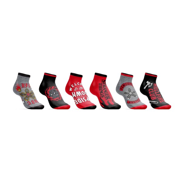 Stranger Things Themed Womens 6 Pack Ankle Socks