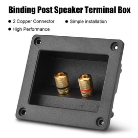 Terminal Connector, Acoustic Components for HiFi Speaker 2 Copper Binding Post Speaker Terminal Cable Connector Box Shell