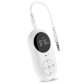 Airplane Bluetooth Adapter for Headphones 5.3 Audio Transmitter Receiver for All 3.5mm Aux Jacks on Airplanes, Gym Equipment, TVs, & Gaming Consoles,LED Display Dual Link Low Latency Bluetooth