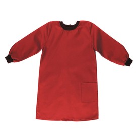 Adventure Togs Kids Premium Painting Smock Apron - Arts and Crafts, Waterproof, Baking, Cooking, School - Red, 12-14 Years