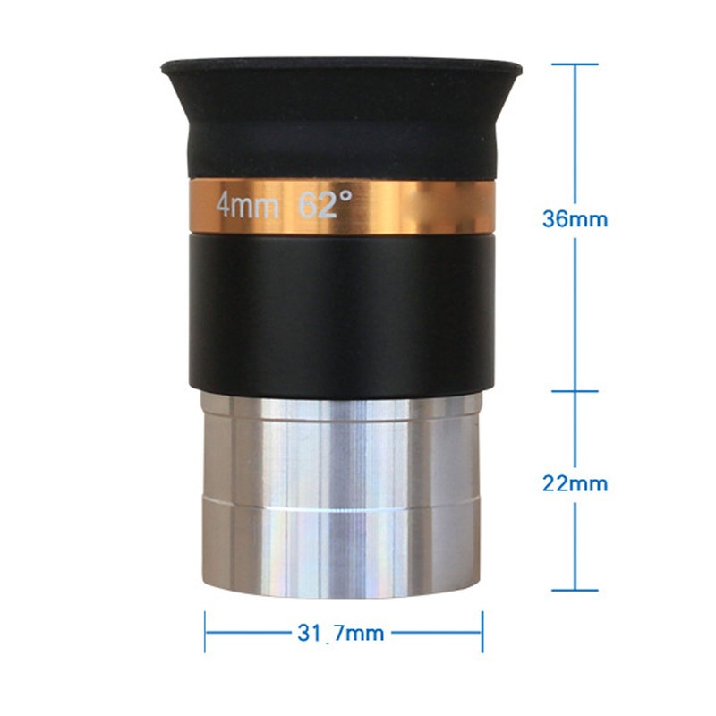 62° Wide Angle Aspheric Eyepiece 4mm Focal Length Clear Image