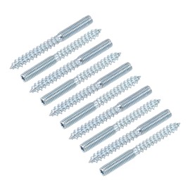 METALLIXITY Double Ended Screws (M6 Thread 60mm Long) 10pcs, Hanger Bolts Self-Tapping Double Sided Screws - for Home Repairs
