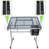 Oteymart Adjustable Drafting Table Glass Top Drawing Desk Craft Station