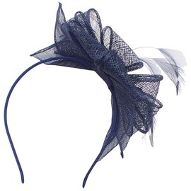 Topkids Accessories Hair Fascinator Headband Rose Flower Fascinators For Wedding, Weddings, Royal Ascot Races, Ladies Day, Christening On Aliceband For Girls, Women, Ladies (Navy)