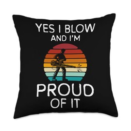 Yes I Blow And Im Proud Of It Autumn Leaf Blower Throw Pillow
