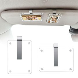 IONPSHG 2 Pack Magnetic Car Picture Holder for Sun Visor 2.5x3.6 Inch Shatterproof Acrylic Photo Frame Secure Clip On Car Accessories for Loved Ones Pets & Memories Lightweight & Durable