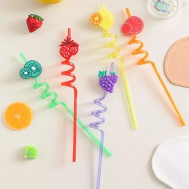 A. 50개 빨대 스프링 스트로우 [D. 딸기 5개] 50 Straws Spring Straw [D. Strawberry 5 pcs]