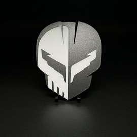 Factotum Motorsports One C8 Jake Skull fits Chevy Corvette Racing Emblems Badges Vette C8R (White)