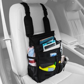 Unbranded Universal 14 Pocket Car Front Seat Organizer Laptop Files Cup Holder Storage Bag