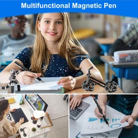 Cimvidi Magnetic Ballpoint Pen, Multifunctional Magnetic Pen, Stress Relief Ballpoint Pen, Metal Pen, Magnetic Pen, Cool Pens Gadgets, Gift for Boys Men Women (Black)