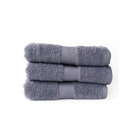 Taka Fabrics 3 Pieces Wave Collection Ultra Soft and Highly Absorbent 100% Turkish Cotton Towels Bath, Hand, Kicthen Facecloth Sauna Pool Guest Towels Sets (80x50cm-3 Pieces, Indigo)
