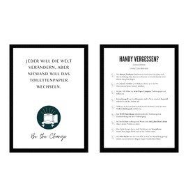 EQUIK PRODUCTS Toilet Poster | Set of 2 Funny Toilet Posters | 400gsm Premium Cardboard | Modern & Humorous Toilet Decoration | Funny Sayings for Guest Toilet & Bathroom (Session of the Day)