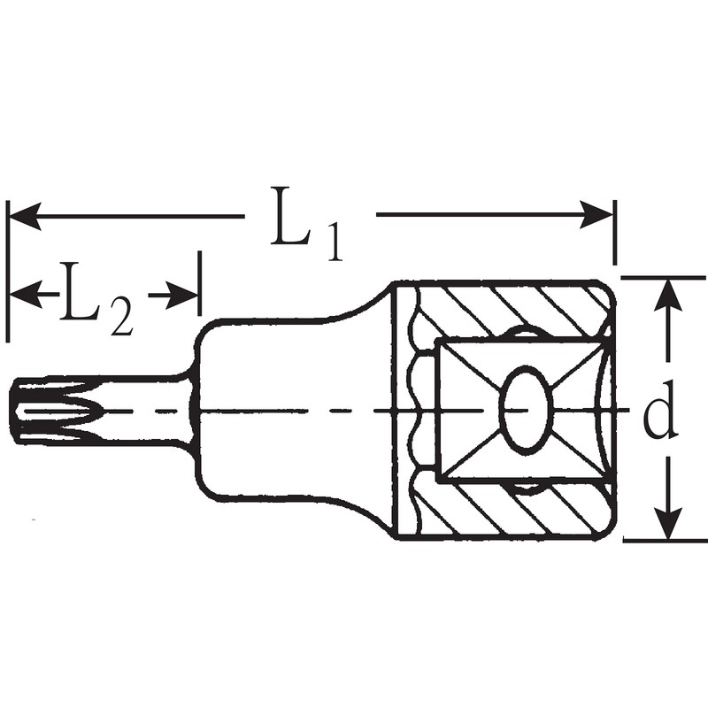 Stabilay Hex Robe Socket 54TX-T50, Insertion Angle: 0.5 x Total