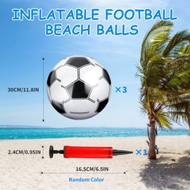 Roontin Inflatable Football, 3 Pack with Pump, for Kids and Toddlers