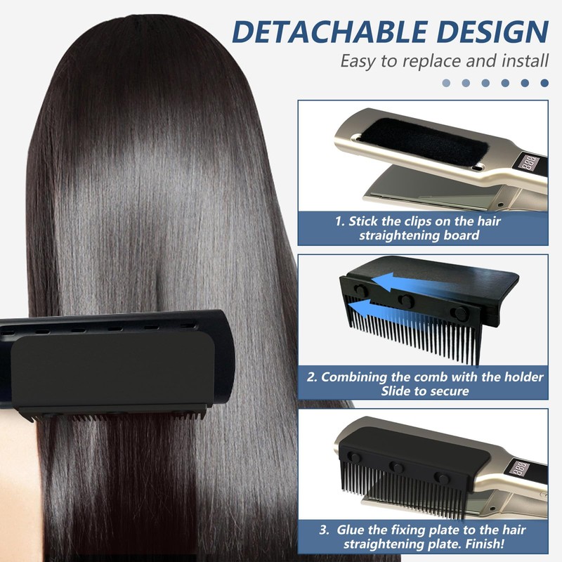 TopHand TopHand Flat Iron Comb Attachment Clip On, 500 Degrees