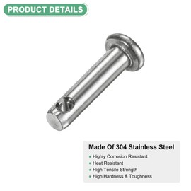 M METERXITY 10-Pack Single Hole Clevis Pins, M4 x 16mm 304 Stainless Steel Flat Head Clevis Pins for Mechanical Linkage/Fixed Parts/Ship Rigging, Link Hinge Pin Reusable