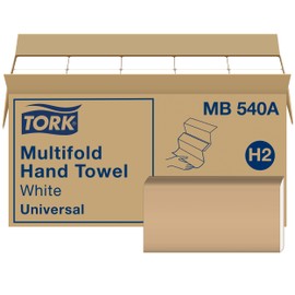 Tork Multifold Hand Towel White H2, Universal, 100% Recycled Fibers, 16 x 250 Towels, MB540A