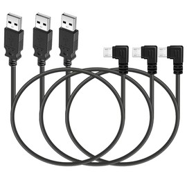 NSGWKZD Micro USB Cable 1ft - Left Angle, Data Transfer, Fast Charging Cord Short 12 inch 3-Pack