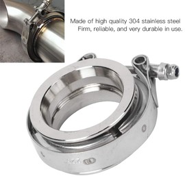 V-Band Clamp Kit, Stainless Steel V-Band Clamp, Durable Exhaust Pipe Clamp with Flange for Car Exhaust Pipe (2.5-63 mm)