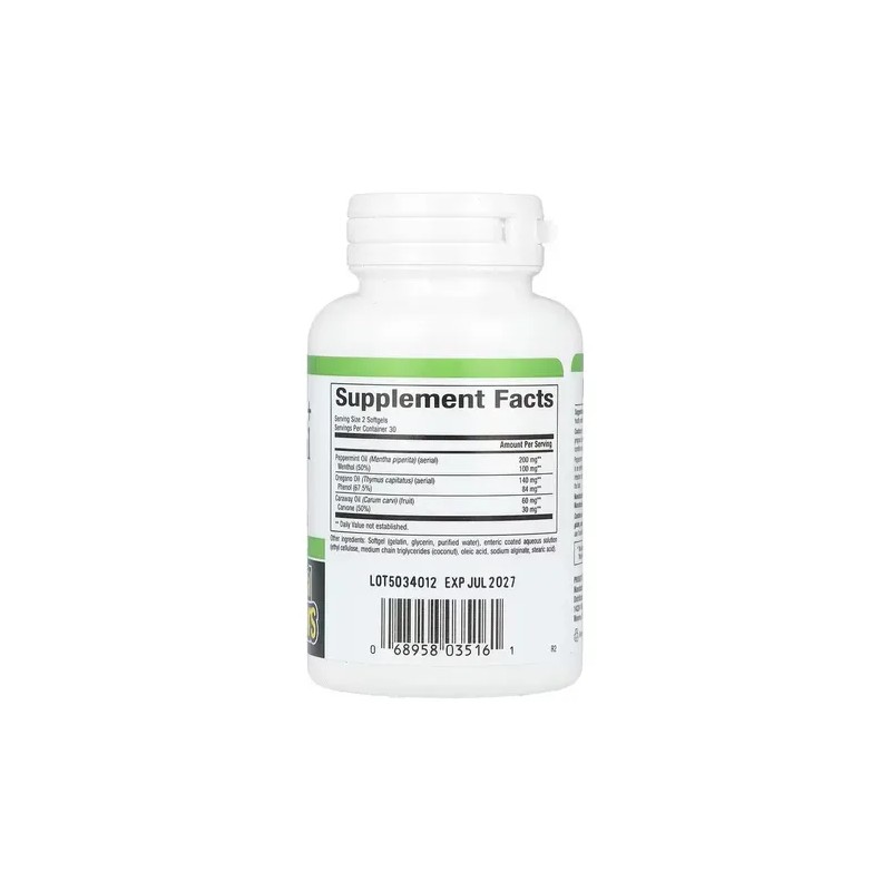 Natural Factors Aceite de Orégano y Menta Cápsulas Oregano Peppermint
