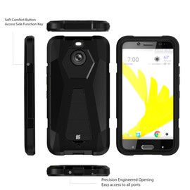 Rugged Dual Layered [Drop Protection] Shockproof Cover w/Stand Case Compatible with HTC Bolt