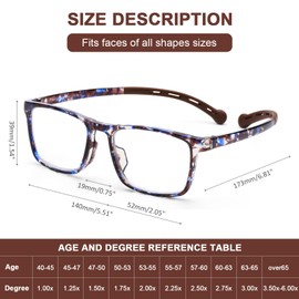 AQWANO 2 Pack Reading Glasses for Women Men Neck Hanging Blue Light Block Durable Flexible TR90 Ultra-light Readers Anti Glare, 2.25