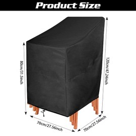 Protective Cover Stackable Chairs, Protective Cover for Garden Chairs, Garden Chair Cover, Protective Cover for Garden Chairs, Balcony Chairs (70 x 70 x 120 cm)