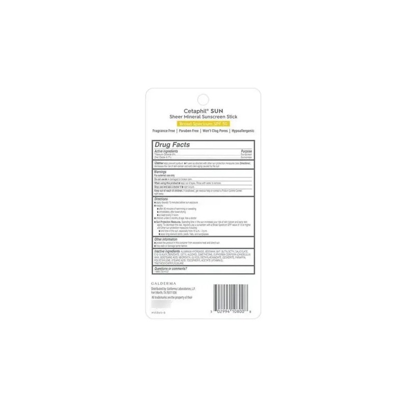 Cetaphil Stick Solar Mineral Spf 50 14g Piel Sensible