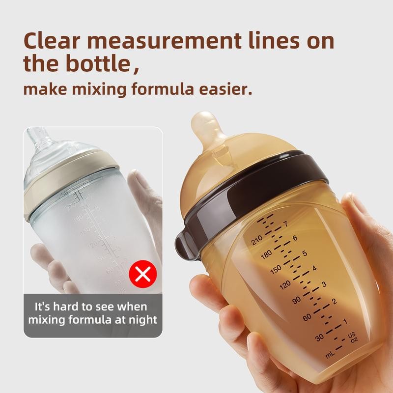 Thyseed Natural Baby Bottle Silicone Bottles 8oz/240mL - Age: 3-7