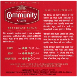Community Coffee Variety Pack Medium to Dark Roast Single Serve 72 Ct Box, Compatible with Keurig 2.0 K Cup Brewers, Rich Smooth Flavor, 100% Arabica Coffee Beans