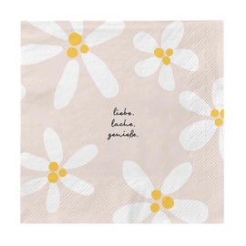 Graphic Workshop Napkins with Saying Large | Pack of 20 | 16.5 x 16.5 cm | Colourful | Liebe. Lache. Enjoy