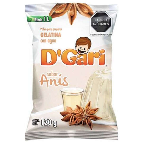 D'Gari~Water Gelatin Powder~Star of Anis Flavor~Gelatina Mexicana~Get 3/120g 