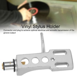 Universal Turntable Headshell,Phonograph Cartridge Holder, Holder Aluminium Alloy Record Phonograph Cartridge Holder with 4 Connection Wires for Record Player (Silver)