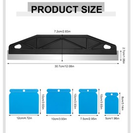 Paint Shield,Paint Guard for Cutting in,Black 12inch Multi-Purpose Straight Edge Painting Tool,Paint Shield for Cutting in Paint Guide Measurement Trim,Comes with 4 Scraper