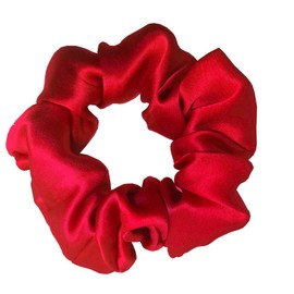 SALE!! 100% Pure Mulberry Silk Hair Scrunchies16 Momme silk scrunchies 100% Silk Hair Scrunchies Silk Hair Ties for Women Girls Curly Thick Thin Hair Women's Black Satin Sleep (1, 01 red)