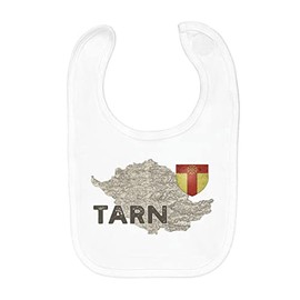Fabulous Baby Bib Organic Cotton Camouflage 81 Department Albi Old Occitania Map, White