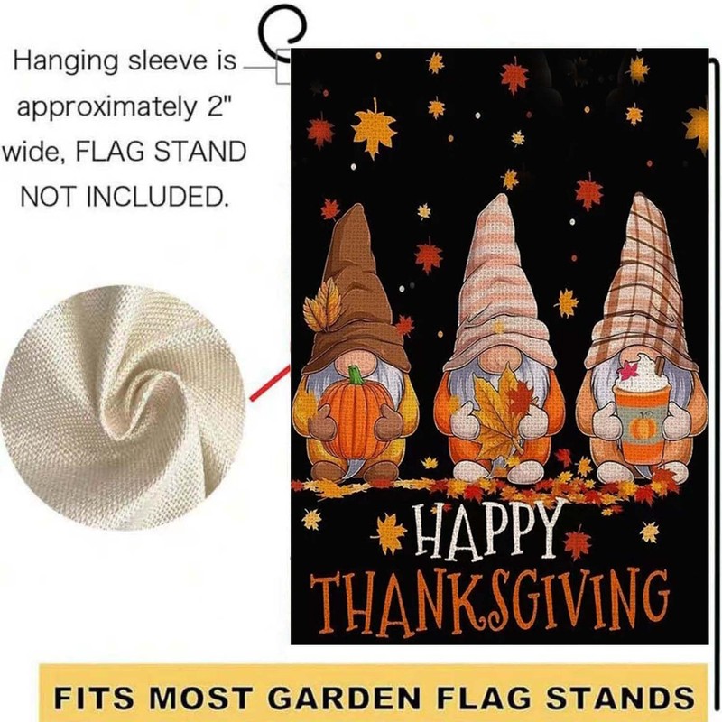 Fall Gnomes Garden Flags 12x18 Inch Vertical Double Sided For