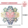 LeLehome Embroidery 15" Round Butterfly Cutwork Placemats for Party Home