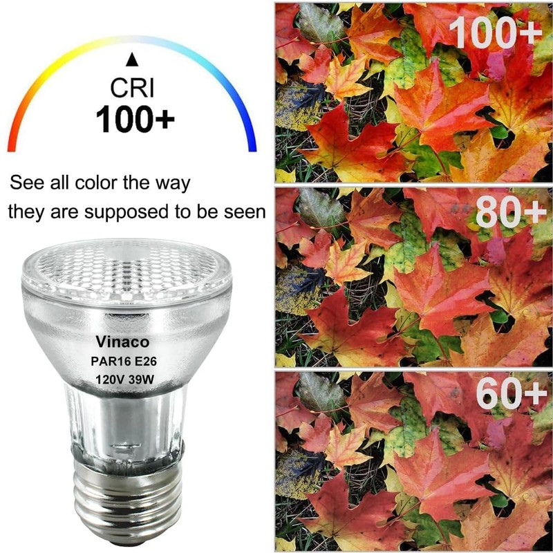 Vinaco PAR16 Halogen Bulb 39 Watt, 6 Pack High Output