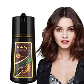Fvquhvo Hair Dye Shampoo 3 in 1, Hair Color Shampoo for Women Men, Works in Minutes, Long Lasting Coffee Hair Dye, Brown Hair Shampoo, Easy to Use, 16.90 Fl Oz